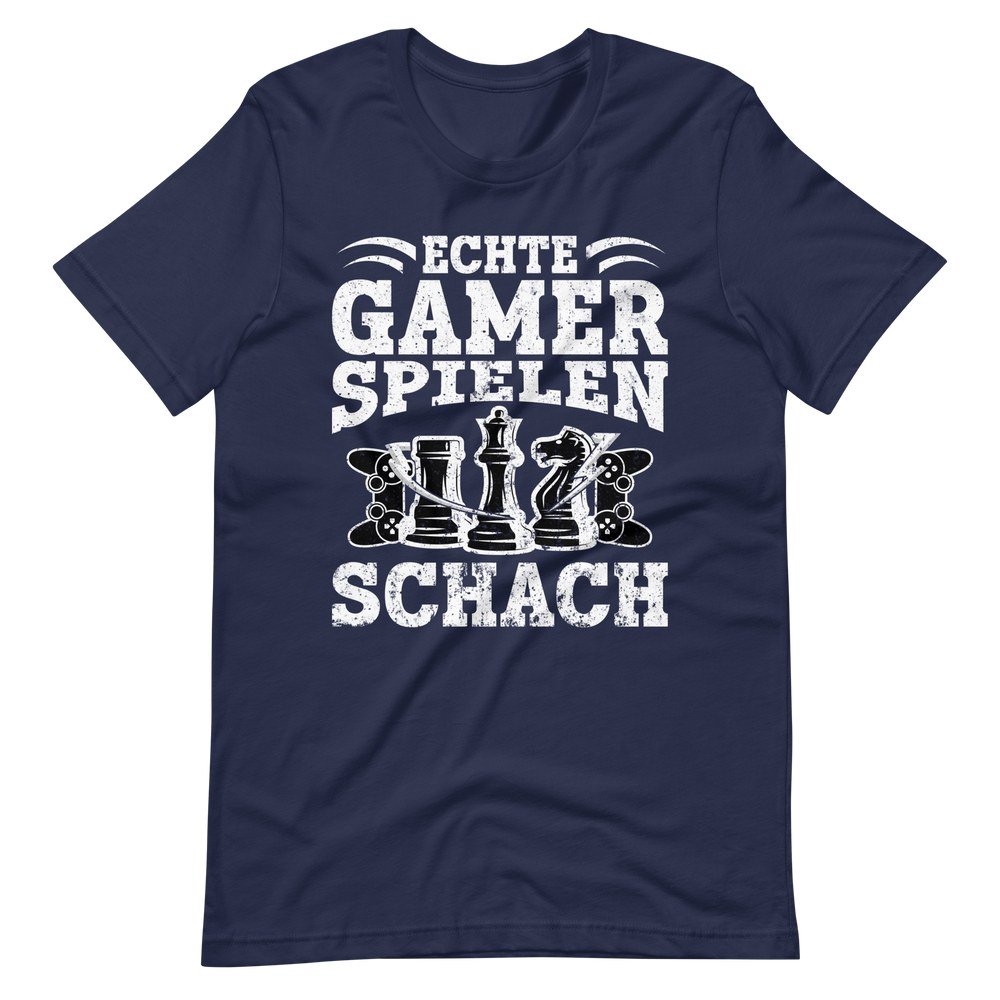 Echte Gamer Spielen Schach T-Shirt - Lustiges Geschenk für Schachspieler