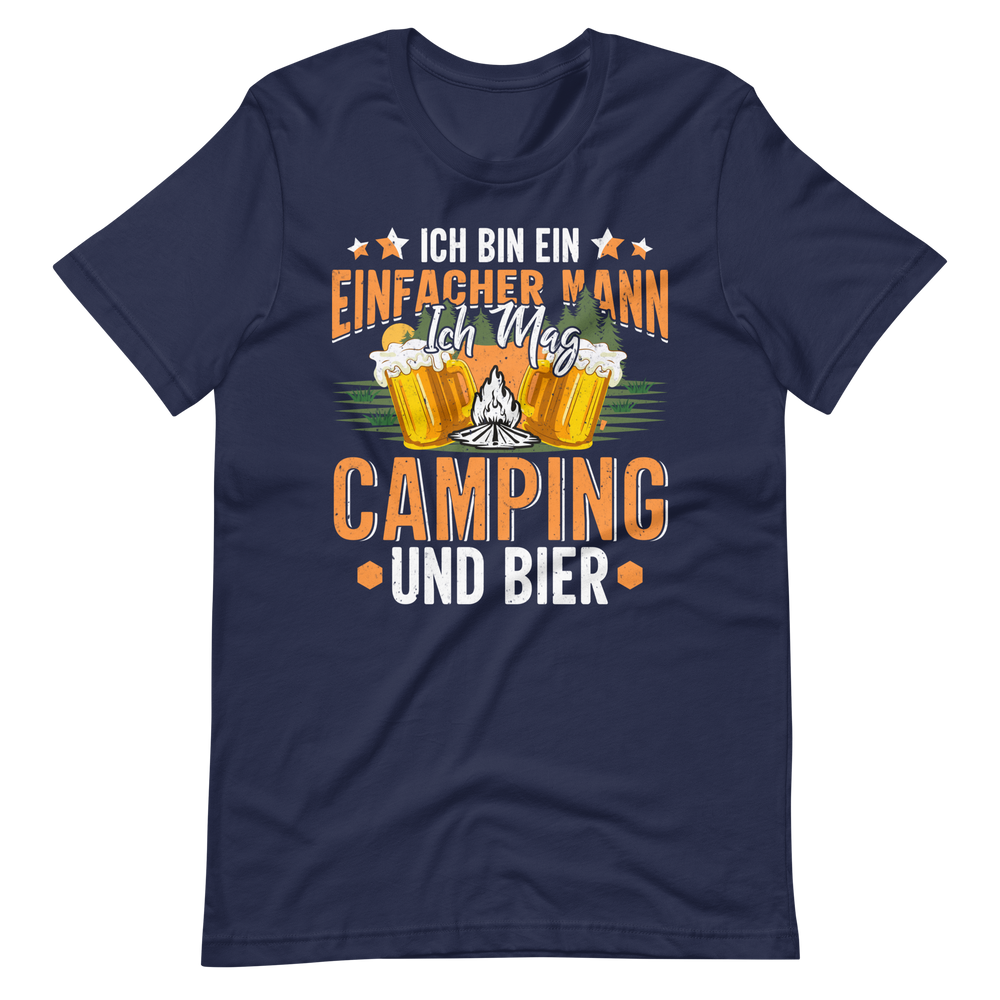 Camping und Bier T-Shirt für einfache Männer