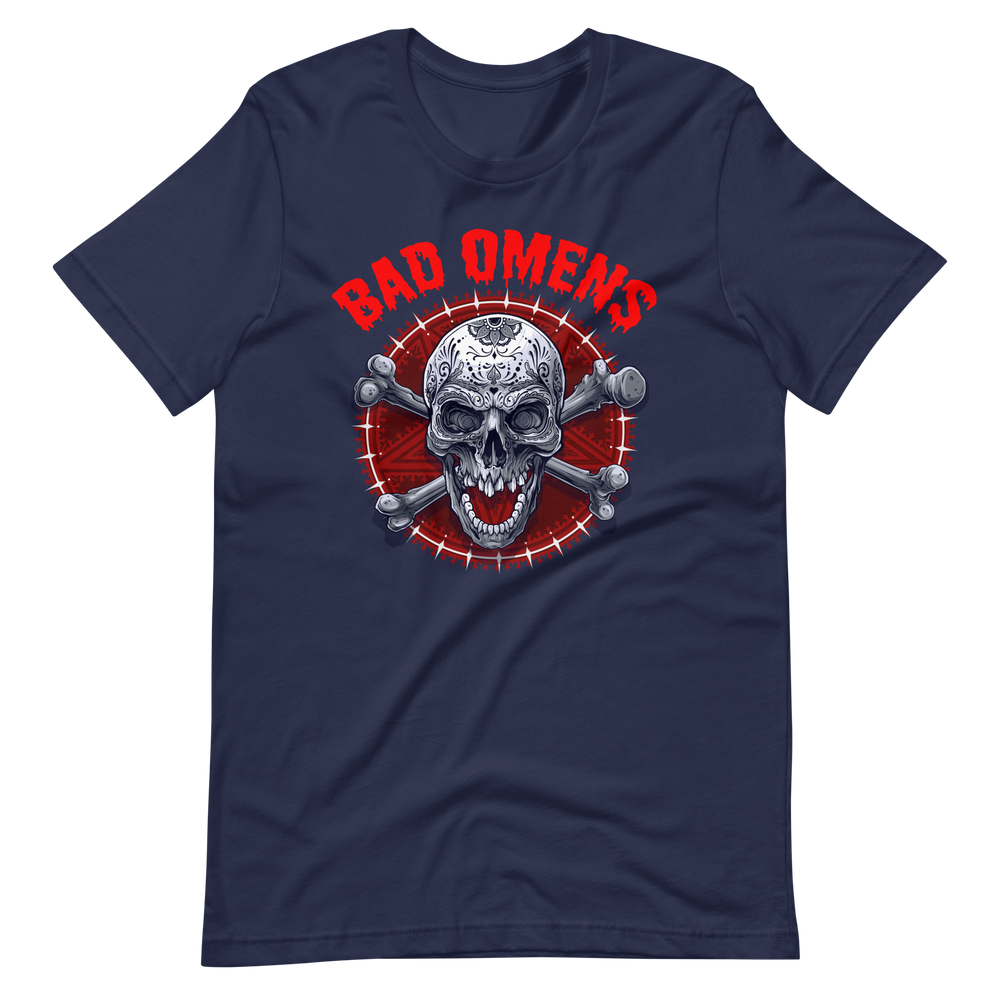 Coole T-Shirt Bad Omens! Totenkopf Style! | Unheilvoller Look