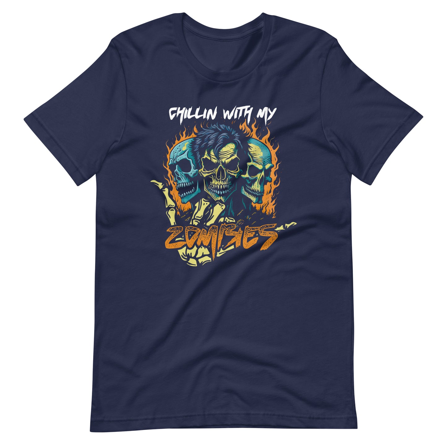 Halloween T-Shirt: Chillin with my Zombies - Coole Gruselmode