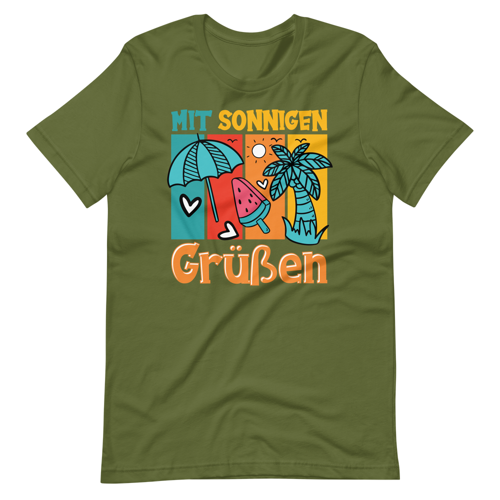 Sommer-T-Shirt "Sonnige Grüße!" | Positiver Style