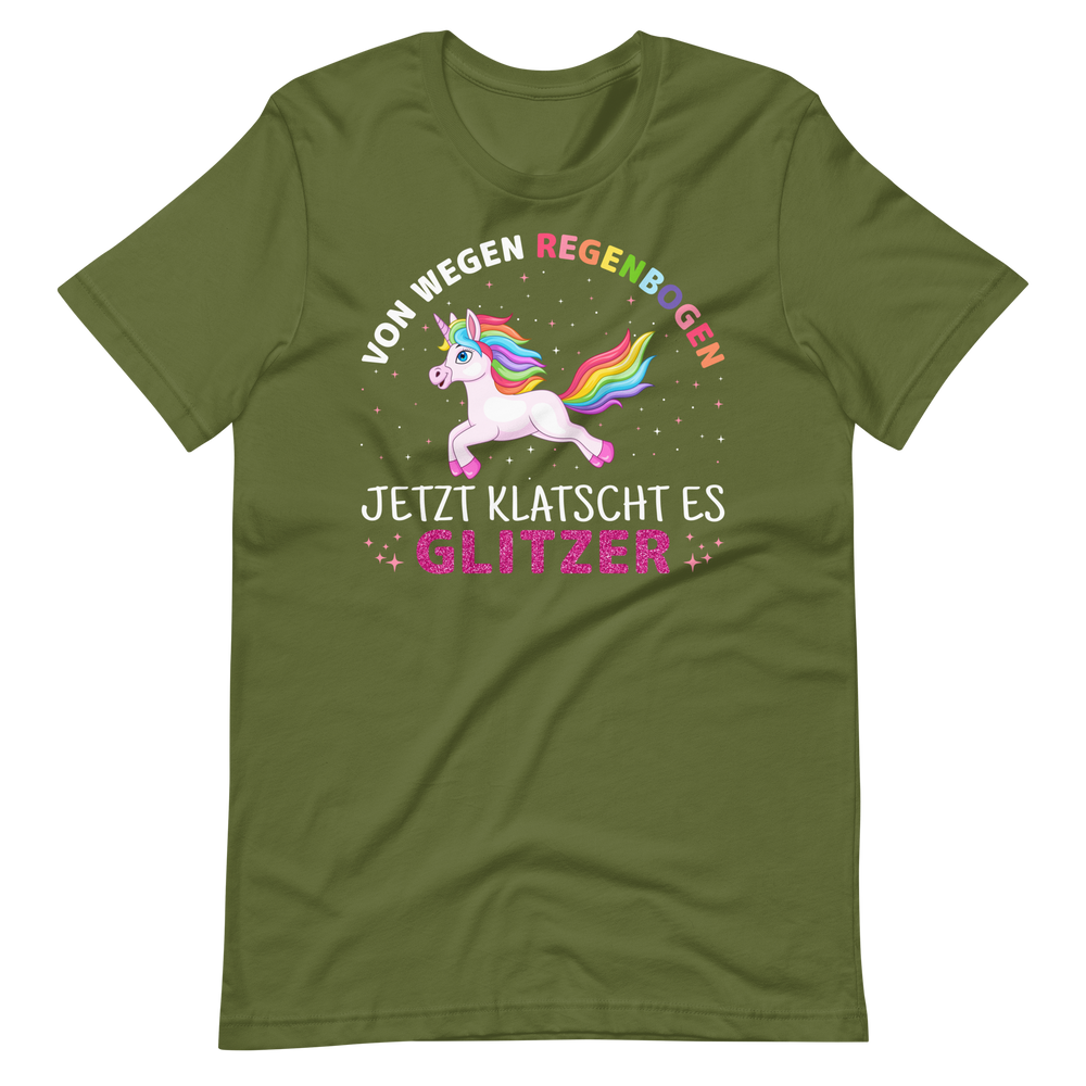 Lustiges T-Shirt "Kein Regenbogen, nur GLITZER!" | Witziger Spruch