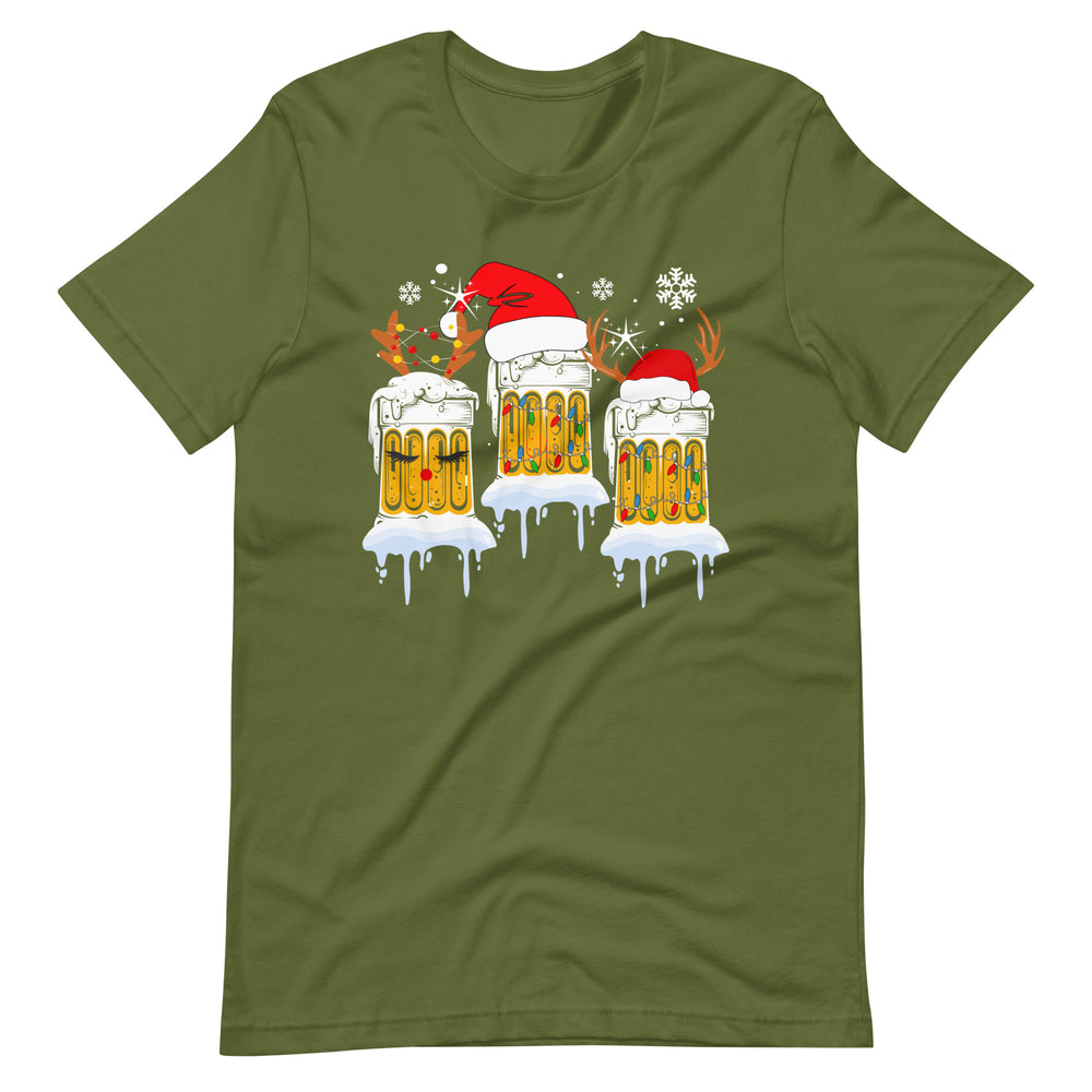 Weihnachten Bierkrüge - Lustiges T-Shirt für die festliche Bierliebhaber-Stimmung