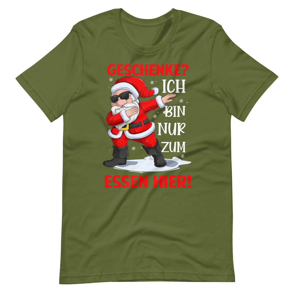 Geschenke. Ich bin nur zum Essen hier! Weihnachten Fun T-Shirt