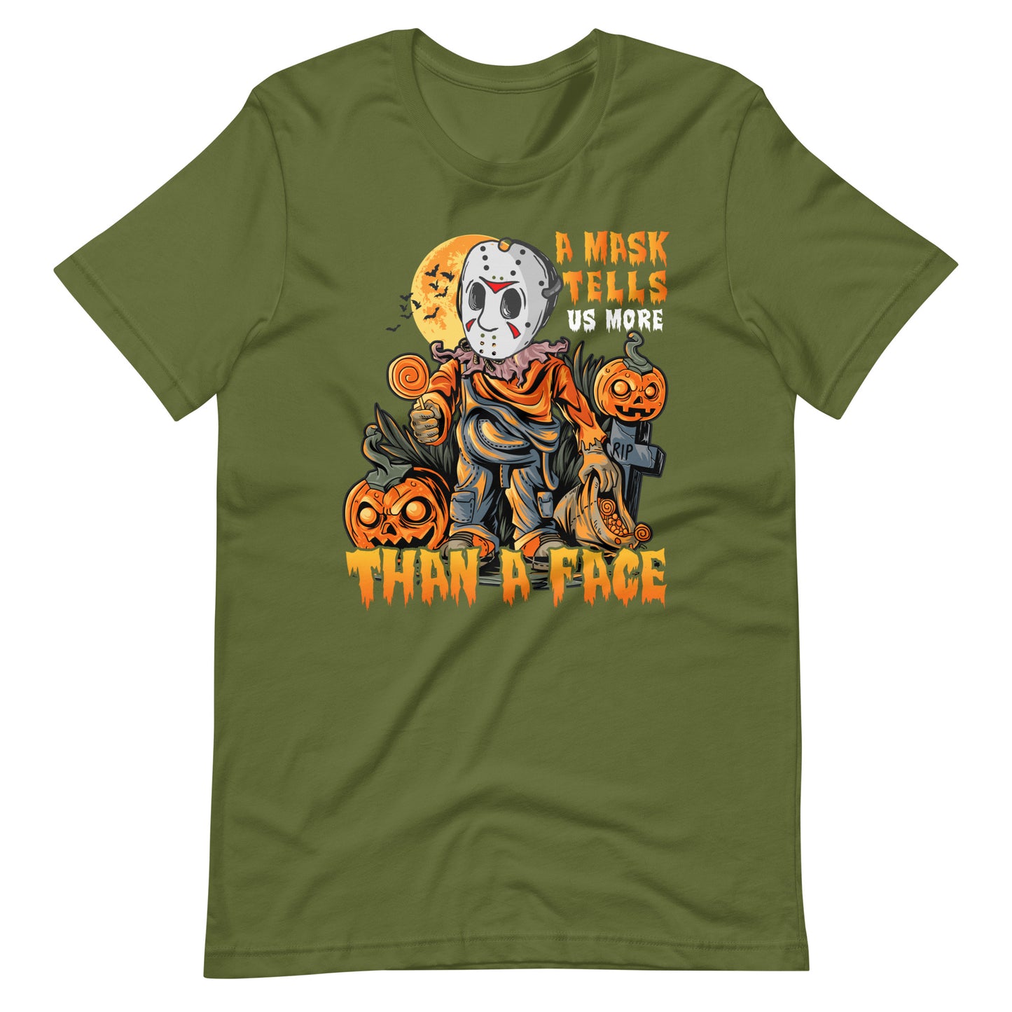 Halloween T-Shirt: A Mask tells more than a Face - Gruseliges Statement!