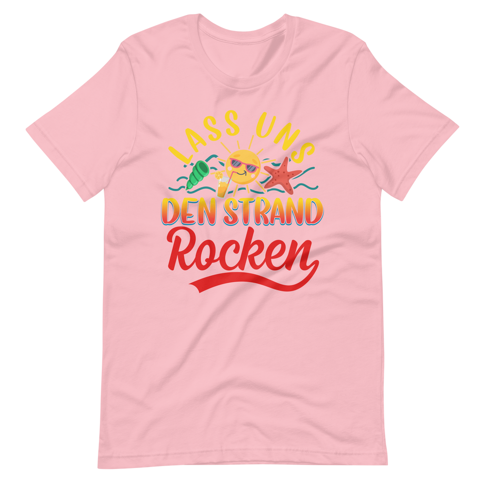 Lustiges T-Shirt "Lass uns den Strand ROCKEN!" für den Sommer