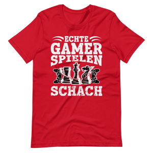 Echte Gamer Spielen Schach T-Shirt - Lustiges Geschenk für Schachspieler