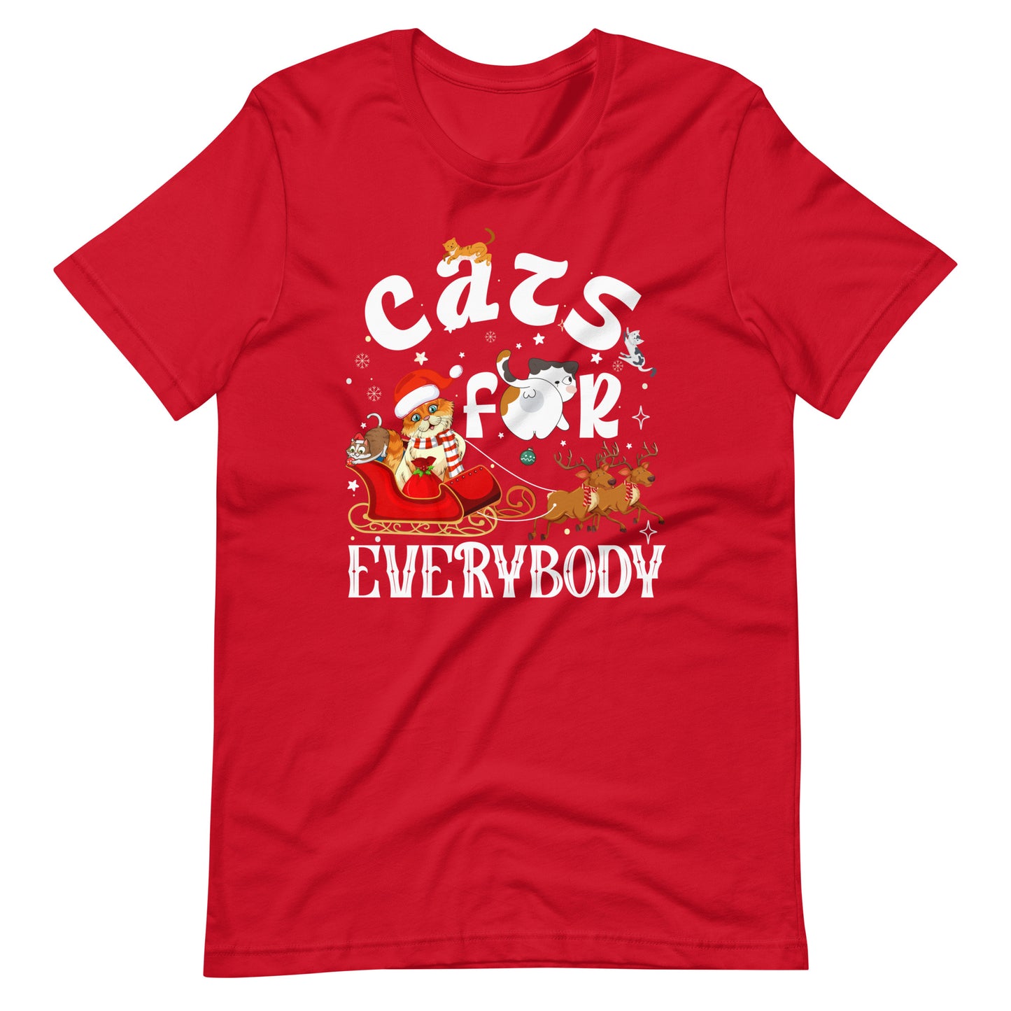Cats for everybody - Einzigartiges Weihnachten Katzen T-Shirt für Tierliebhaber