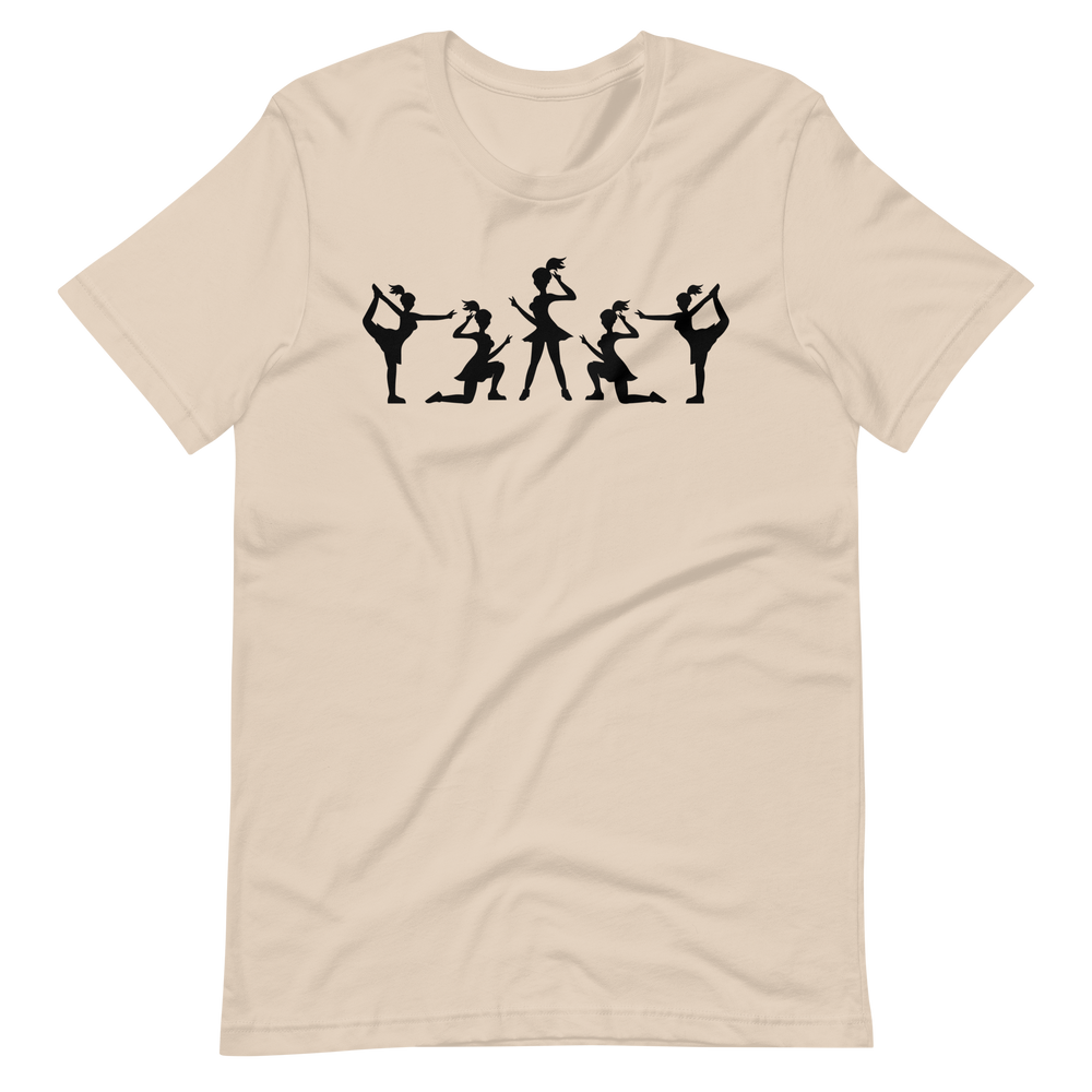 Cheerleading T-Shirt mit Multi-Logo-Design