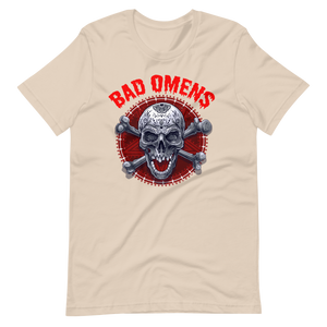 Coole T-Shirt Bad Omens! Totenkopf Style! | Unheilvoller Look