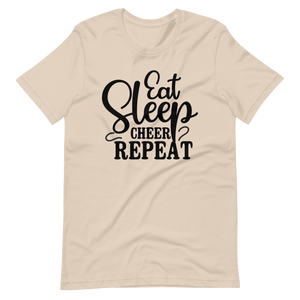 Eat, Sleep, Cheer, Repeat – Inspirierendes Cheerleader Shirt