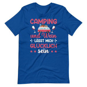 Camping und Wein T-Shirt | Lustiger Camping-Spruch