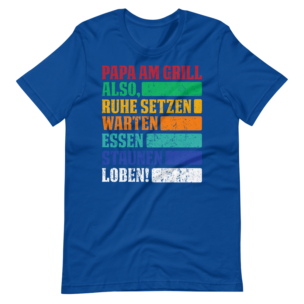 Lustiges Papa am Grill T-Shirt - Ruhe, essen, staunen!