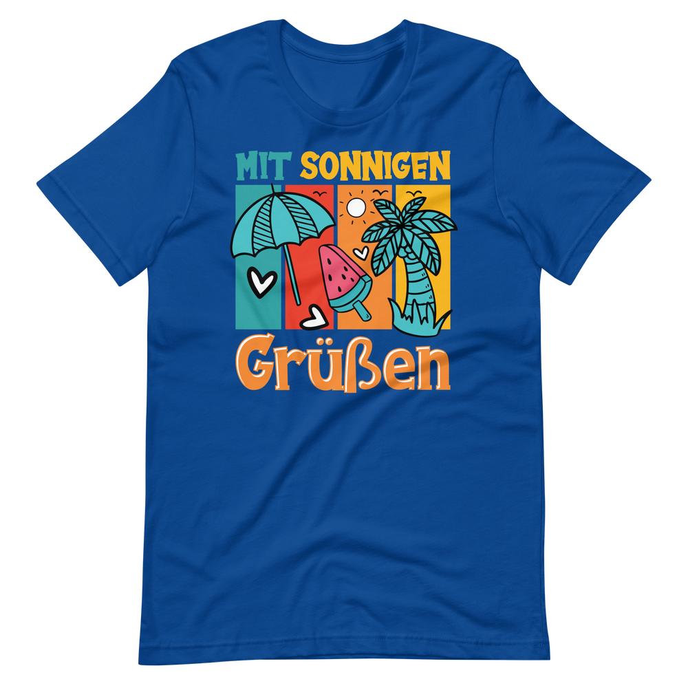 Sommer-T-Shirt "Sonnige Grüße!" | Positiver Style