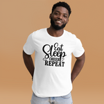 Eat, Sleep, Cheer, Repeat – Inspirierendes Cheerleader Shirt