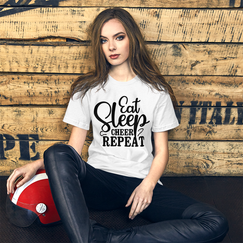 Eat Sleep Cheer Repeat T-Shirt - Lustiges Cheerleading-Shirt