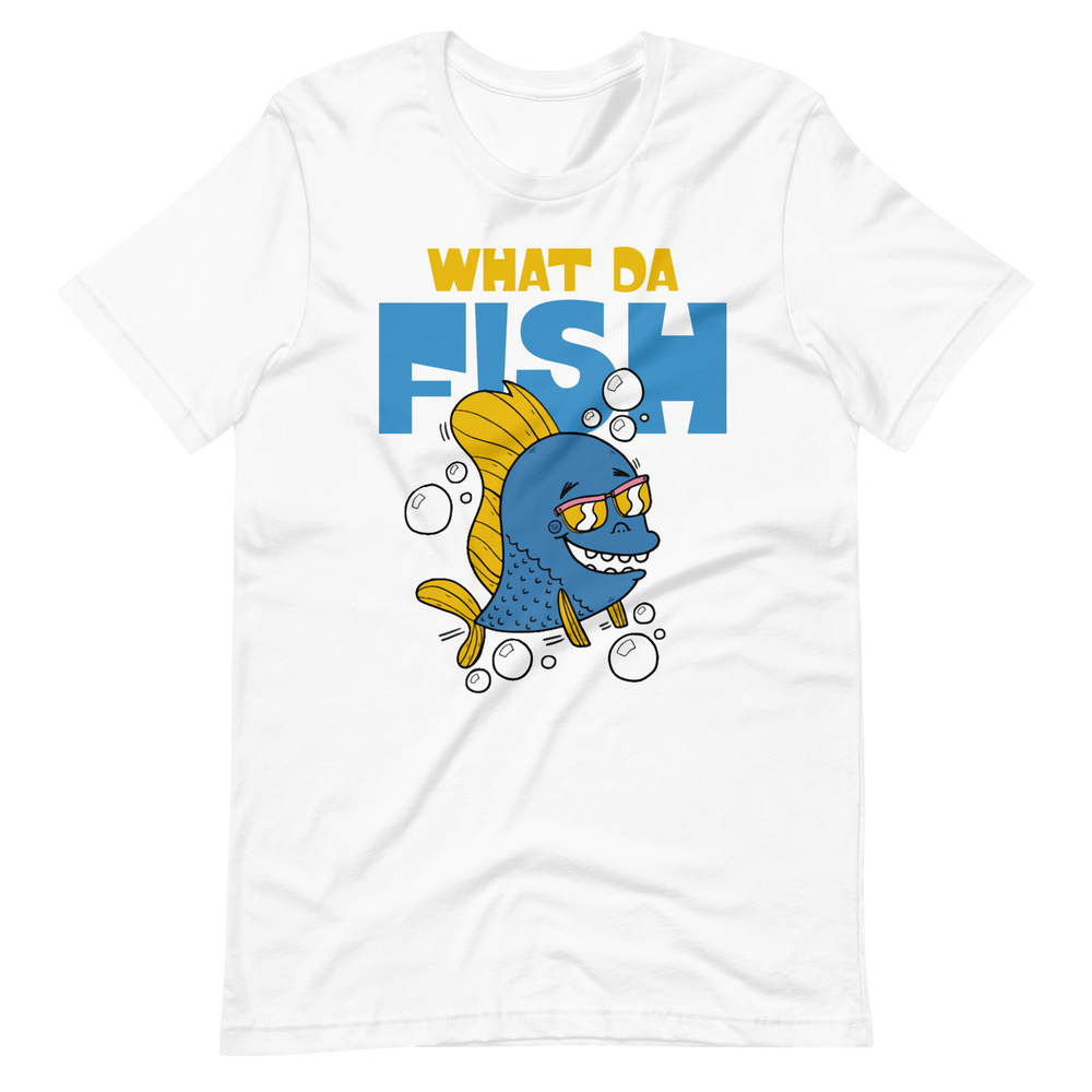 Kaufe jetzt mein lustiges T-Shirt "Lustiger Angler, was der Fisch"