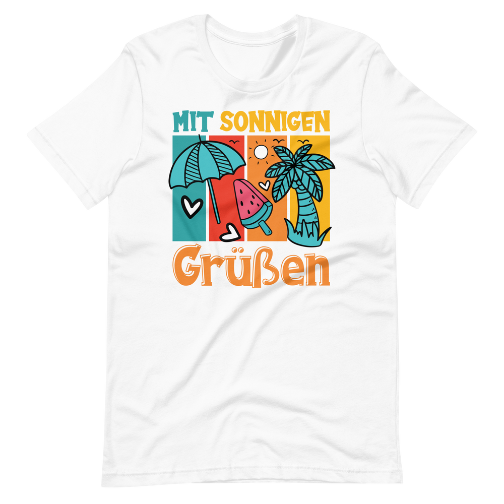 Sommer-T-Shirt "Sonnige Grüße!" | Positiver Style