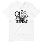 Eat, Sleep, Cheer, Repeat – Inspirierendes Cheerleader Shirt