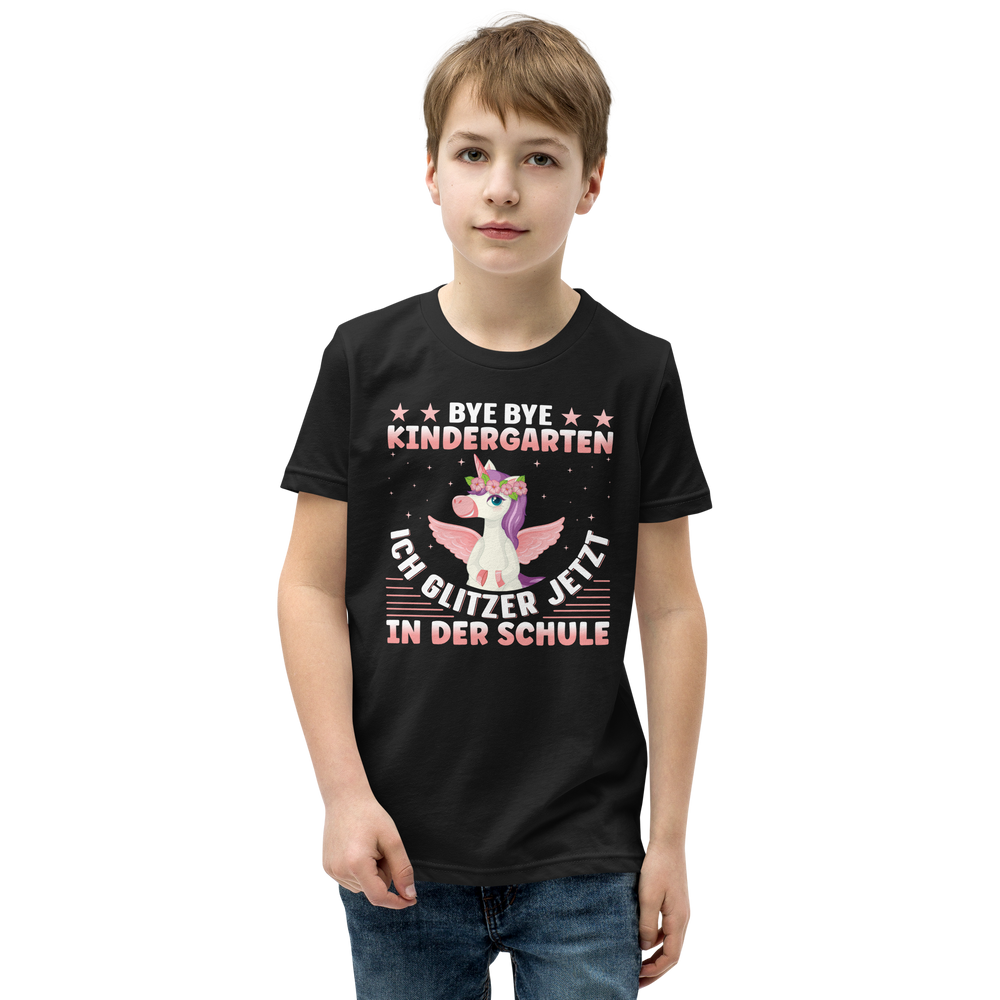 Lustiges T-Shirt "Bye Bye Kindergarten - Ich glitzer in der Schule!" | Einschulung