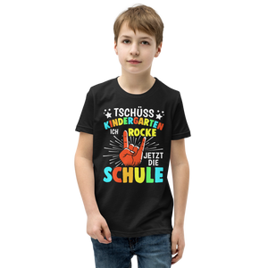 Lustiges T-Shirt "Tschüss Kindergarten - Ich rocke die Schule!" | Witziger Spruch