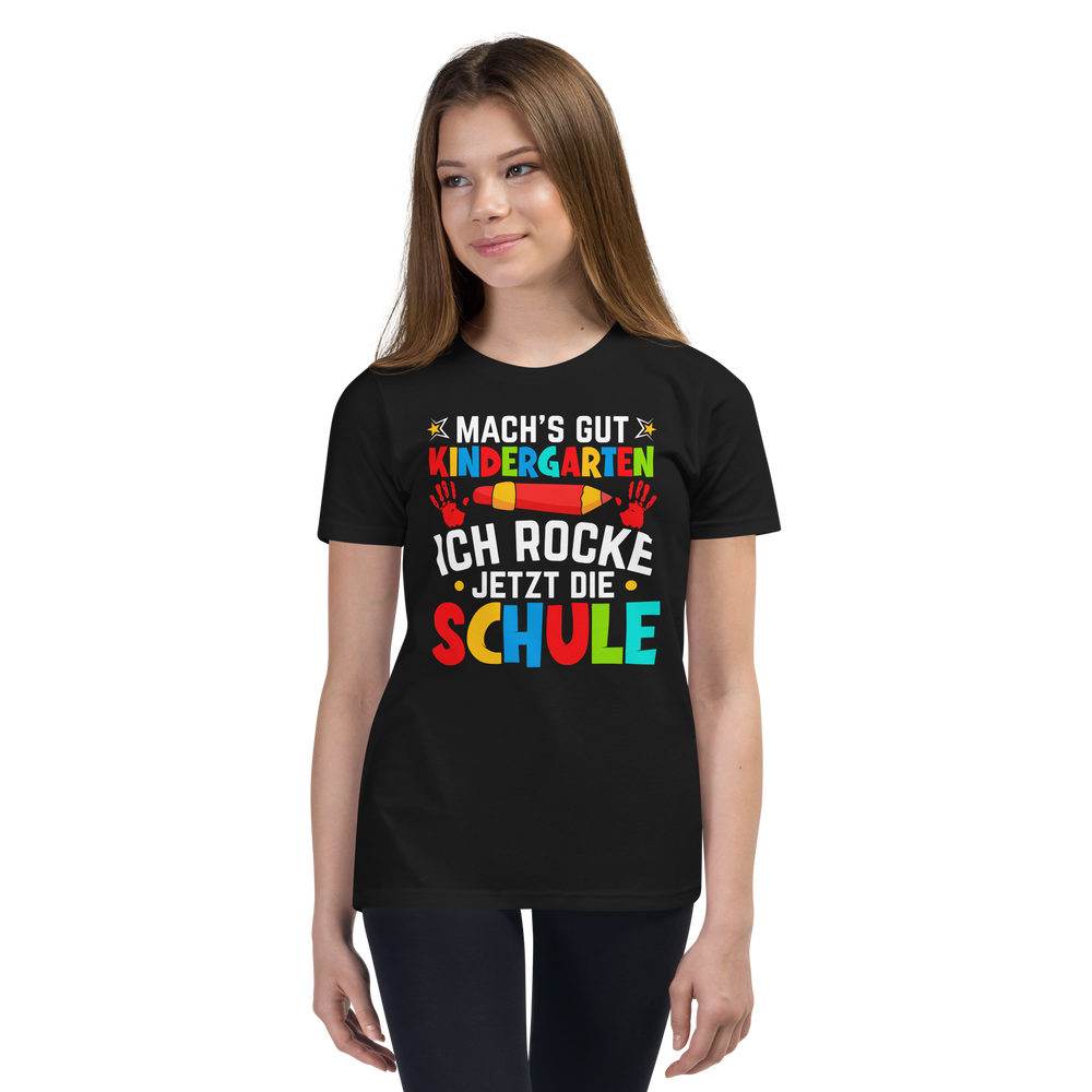 Lustiges T-Shirt "Machs gut Kindergarten - Ich rocke die Schule!" | Witziger Spruch