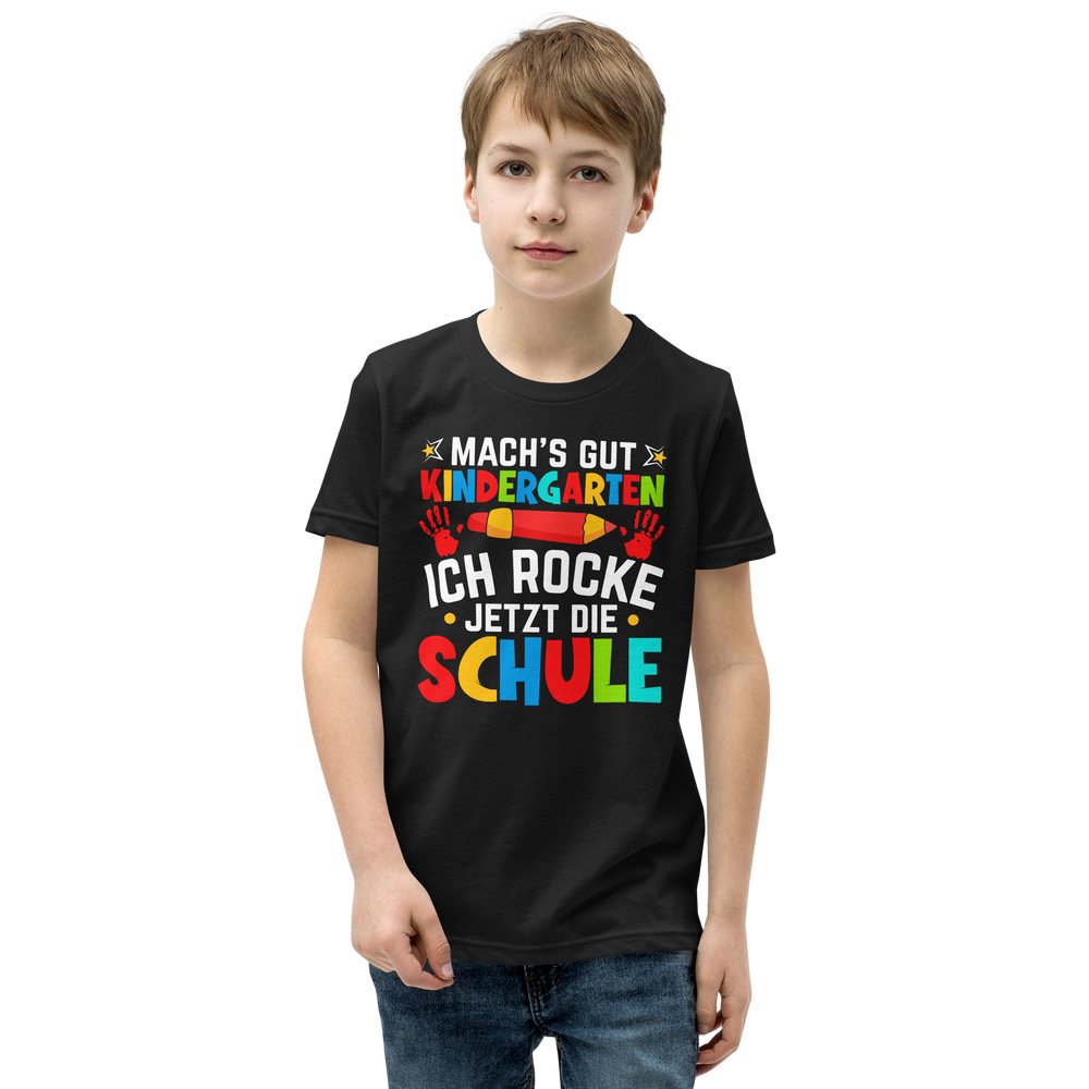 Lustiges T-Shirt "Machs gut Kindergarten - Ich rocke die Schule!" | Witziger Spruch
