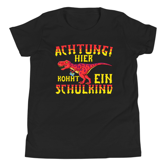 Lustiges T-Shirt "ACHTUNG Hier kommt ein Schulkind Einschulung" | Einschulungsgeschenk