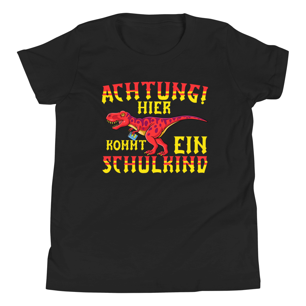 Lustiges T-Shirt "ACHTUNG Hier kommt ein Schulkind Einschulung" | Einschulungsgeschenk