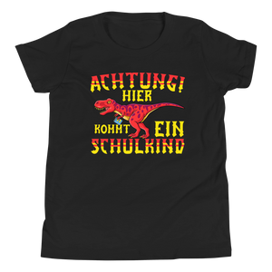 Lustiges T-Shirt "ACHTUNG Hier kommt ein Schulkind Einschulung" | Einschulungsgeschenk