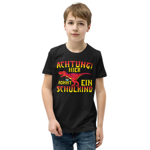 Lustiges T-Shirt "ACHTUNG Hier kommt ein Schulkind Einschulung" | Einschulungsgeschenk