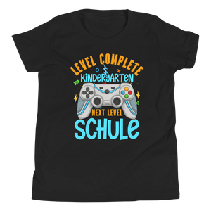 Lustiges T-Shirt "Kindergarten, Level Complete! Next Level, Schule! Einschulung" | Kinder Geschenk