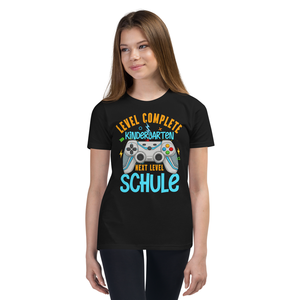 Lustiges T-Shirt "Kindergarten, Level Complete! Next Level, Schule! Einschulung" | Kinder Geschenk