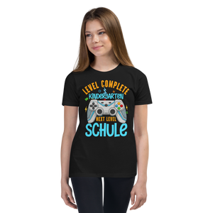 Lustiges T-Shirt "Kindergarten, Level Complete! Next Level, Schule! Einschulung" | Kinder Geschenk