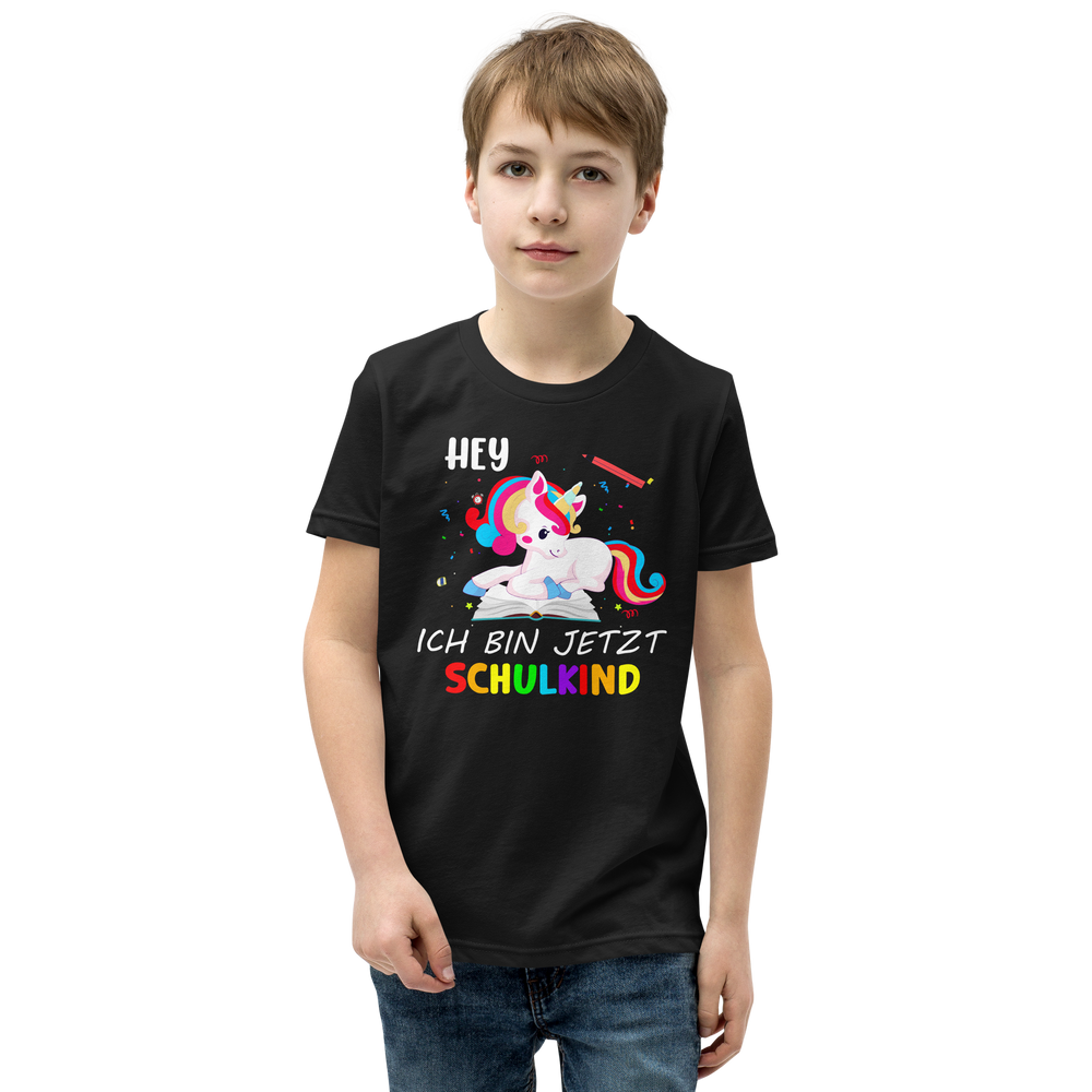 Lustiges T-Shirt "Hey, ich bin jetzt Schulkind! Einschulung" | Kinder Geschenk