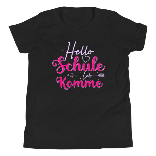 Lustiges T-Shirt "HELLO Schule! Ich komme! Einschulung!" | Einschulungsgeschenk