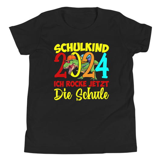Lustiges T-Shirt "Schulkind 2024 - Ich rocke jetzt die Schule!" | Einschulungsgeschenk