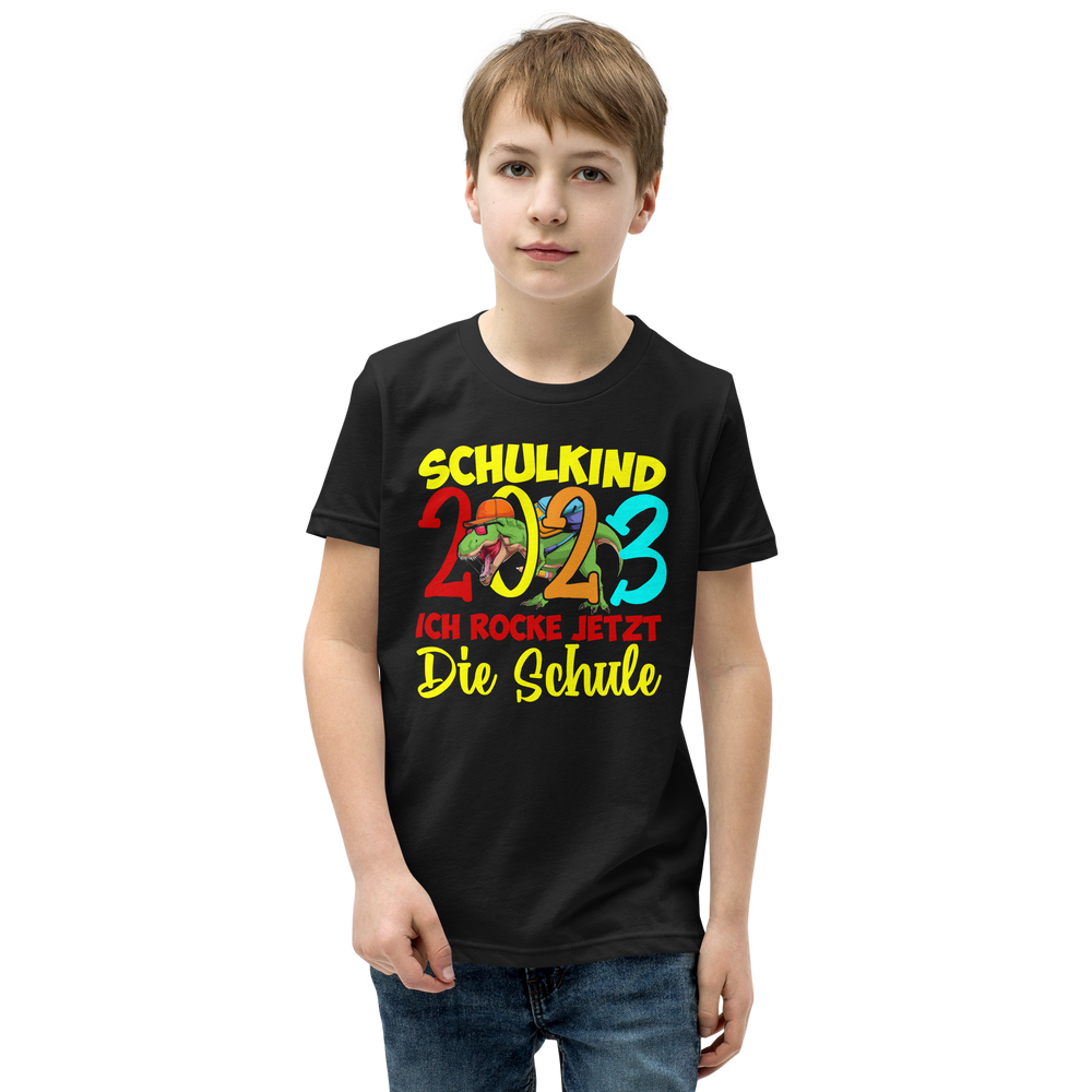 Lustiges T-Shirt "Schulkind 2023 - Ich rocke jetzt die Schule!" | Einschulungsgeschenk