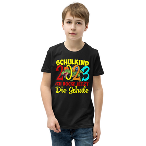 Lustiges T-Shirt "Schulkind 2023 - Ich rocke jetzt die Schule!" | Einschulungsgeschenk