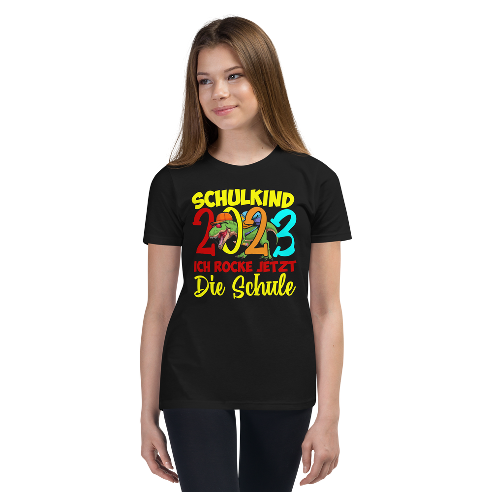 Lustiges T-Shirt "Schulkind 2023 - Ich rocke jetzt die Schule!" | Einschulungsgeschenk