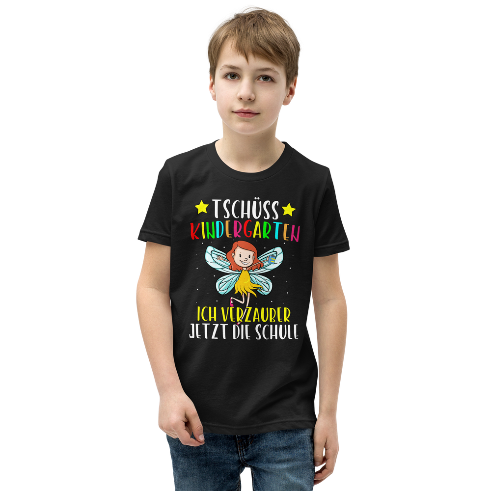 Lustiges T-Shirt "Tschüss Kindergarten, Ich verzauber jetzt die Schule! Einschulung" | Schulkind Geschenk