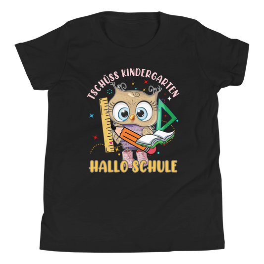 Lustiges T-Shirt "Tschüss Kindergarten Hallo Schule! Einschulung" | Einschulungsgeschenk