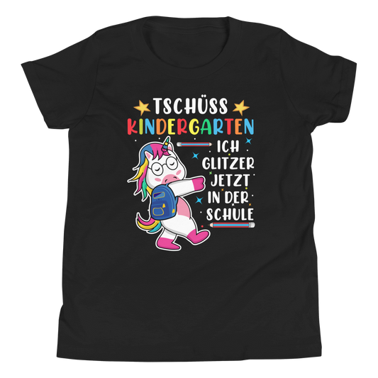 Lustiges T-Shirt "Tschüss Kindergarten, ich glitzer jetzt in der Schule!" | Einschulungsgeschenk