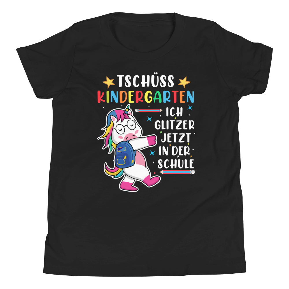 Lustiges T-Shirt "Tschüss Kindergarten, ich glitzer jetzt in der Schule!" | Einschulungsgeschenk