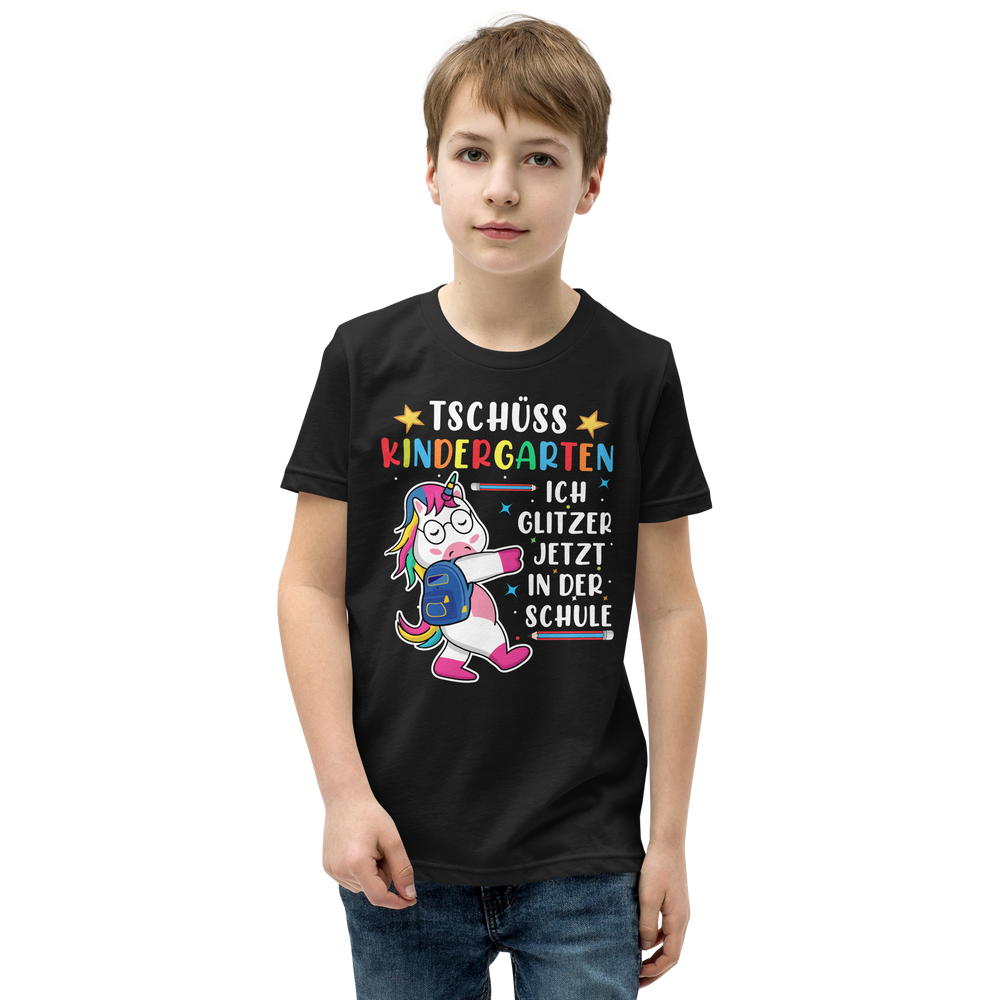 Lustiges T-Shirt "Tschüss Kindergarten, ich glitzer jetzt in der Schule!" | Einschulungsgeschenk