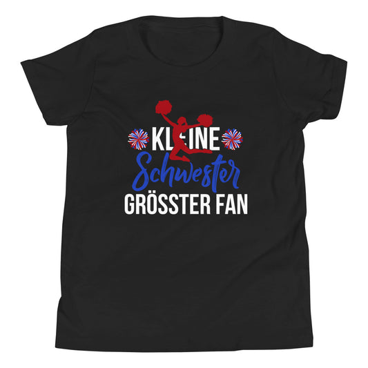 Kleine Schwester, größter Fan. Cheerleading - Dein Fan-T-Shirt mit Herz