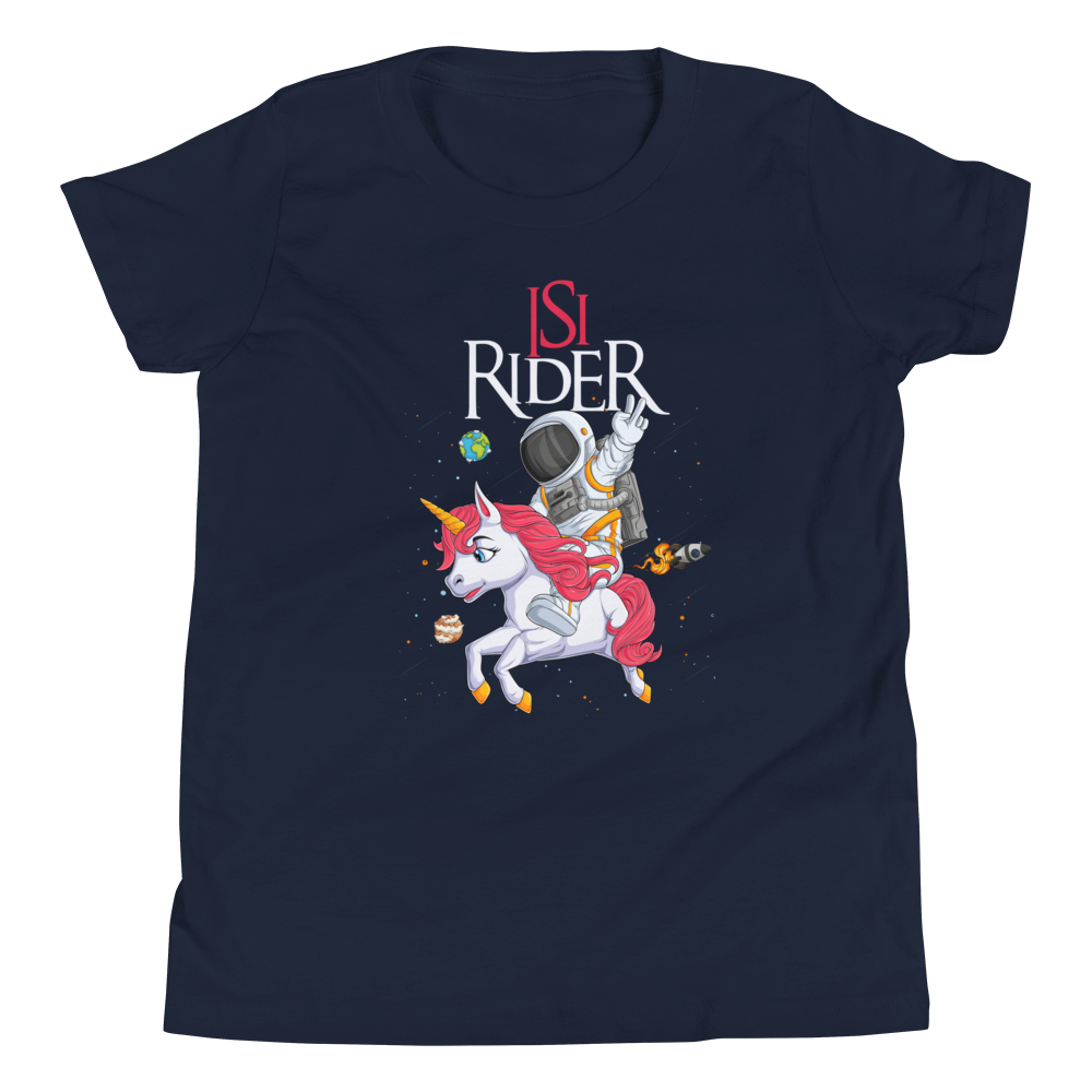 Lustiges T-Shirt "Isy Rider - Der Einhorn Reiter für Kinder!" | Magisches Design