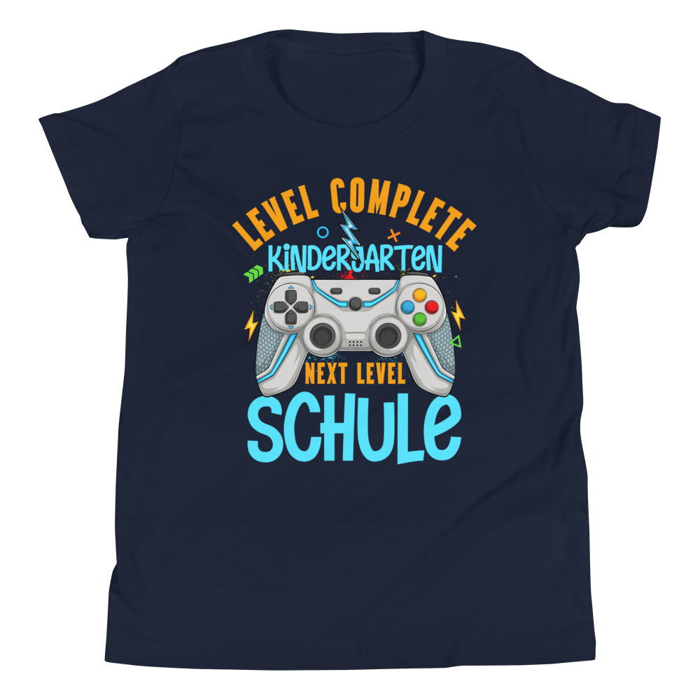 Lustiges T-Shirt "Kindergarten, Level Complete! Next Level, Schule! Einschulung" | Kinder Geschenk