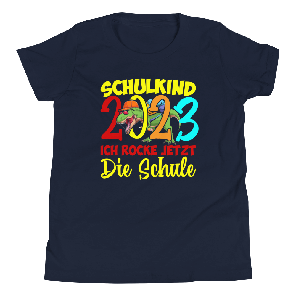 Lustiges T-Shirt "Schulkind 2023 - Ich rocke jetzt die Schule!" | Einschulungsgeschenk