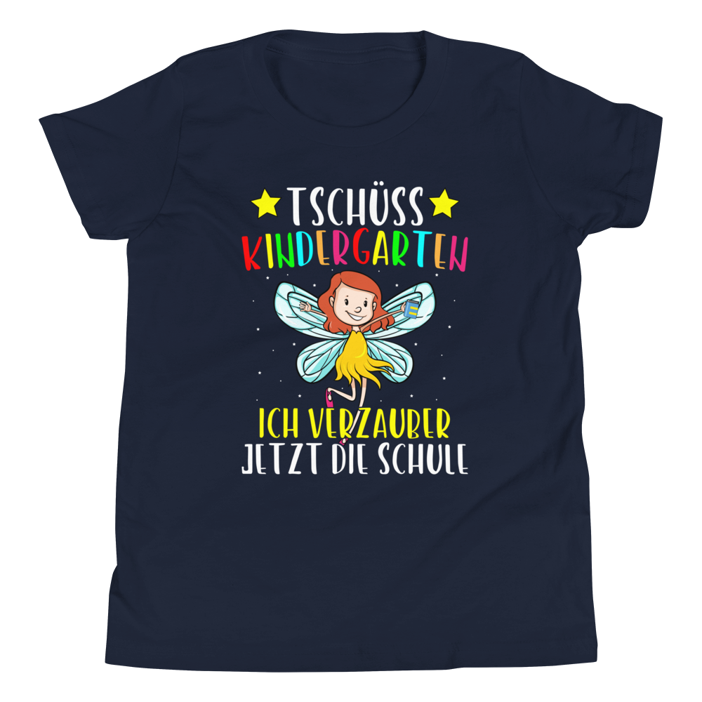 Lustiges T-Shirt "Tschüss Kindergarten, Ich verzauber jetzt die Schule! Einschulung" | Schulkind Geschenk